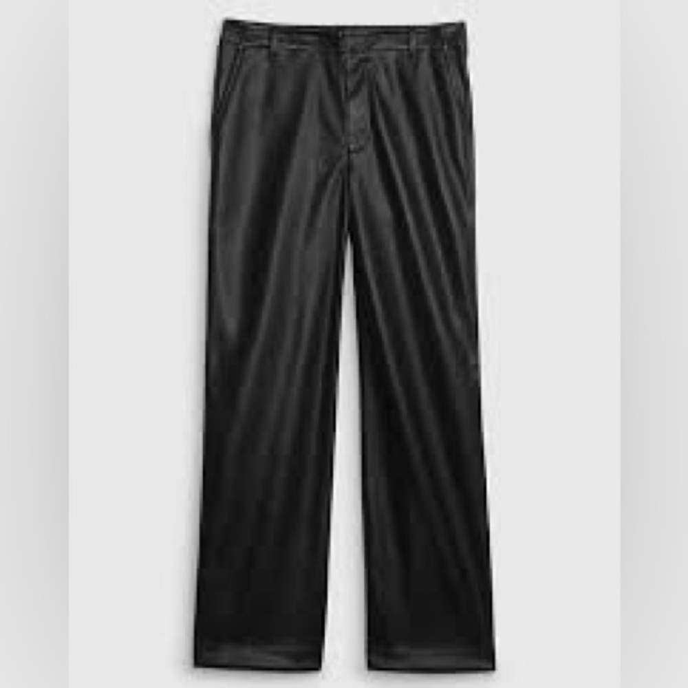 LOFT Women's Black faux leather pants. - Picture 2 of 7